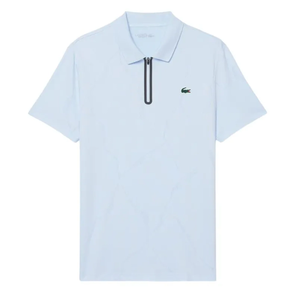 Мужское теннисное поло Lacoste Ultra Dry Jacquard Crocodile Tennis - sugared blue