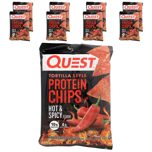 Quest Nutrition, Протеиновые чипсы по типу тортильи, острые и пряные, 8 пакетиков по 32 г (1,1 унции)
