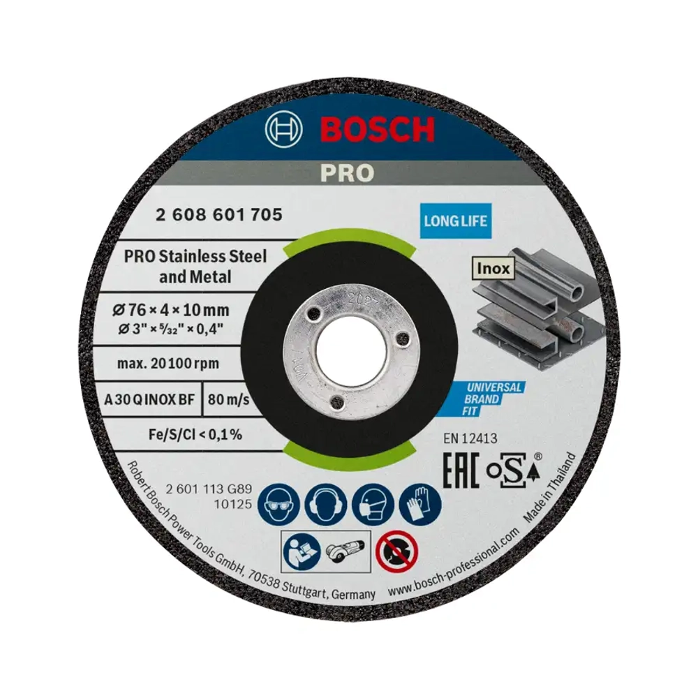 Круг шлифовальный 76х10х4 мм Expert for INOX BOSCH 2608601705