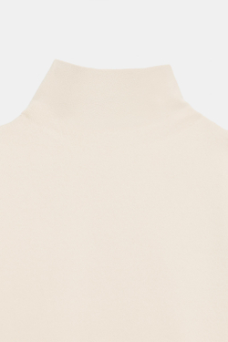 ZARA ТРИКОТАЖНЫЙ ТОП С ВОРОТНИКОМ-СТОЙКОЙ, ЭКРЮ