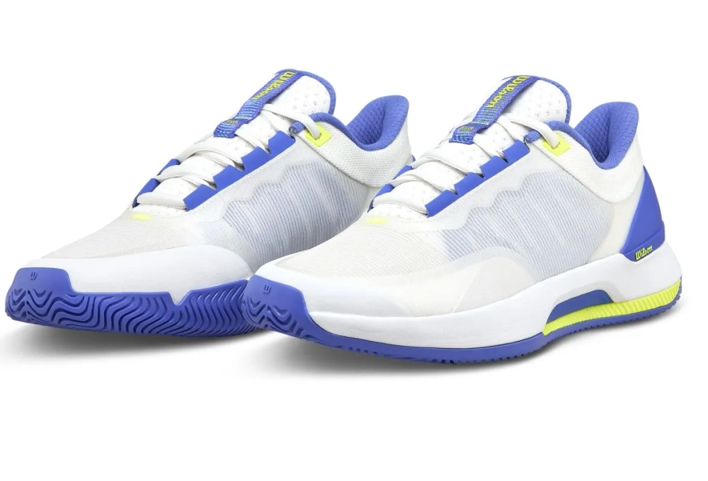 Женские теннисные кроссовки Wilson Intrigue Tour - white/amparo blue/safety yellow
