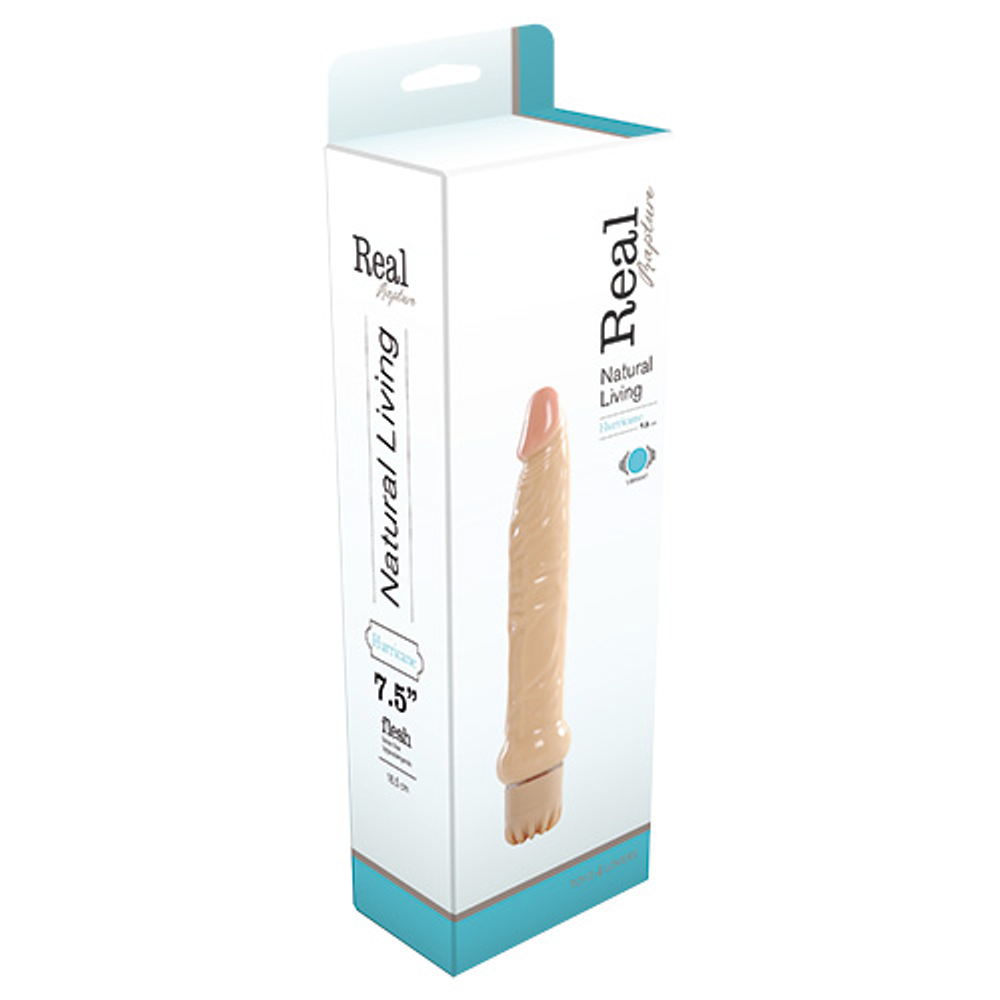 Реалистичный вибромассажёр REALISTIC VIBRATOR REAL RAPTURE HURRICANE - 18,5 см. (Цвет: телесный)
