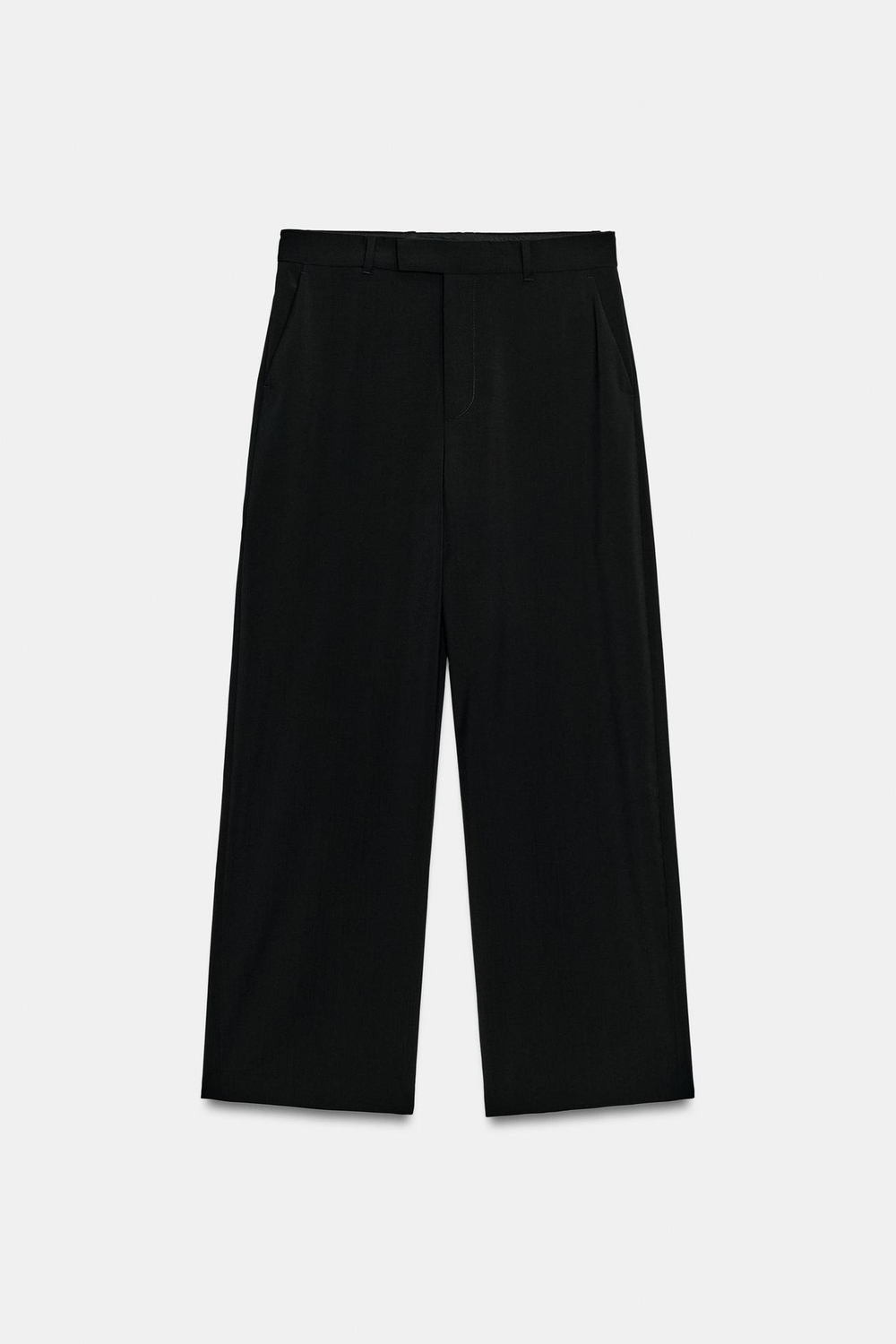ZARA ШИРОКИЕ БРЮКИ ИЗ 100% ШЕРСТИ — ZW COLLECTION, ЧЕРНЫЙ