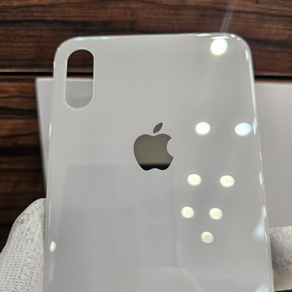 Крышка для iPhone XS Max - задняя стеклянная панель "премиум качество" (белого цвета)