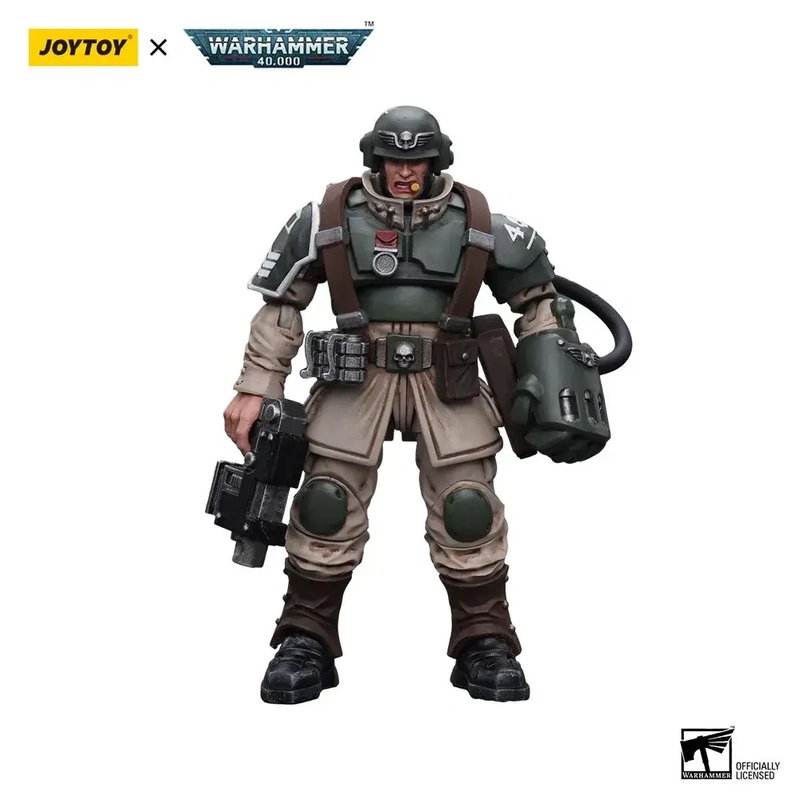 Фигурка JOYTOY Astra Militarum Cadian Command Squad Veteran Sergeant with Power Fist