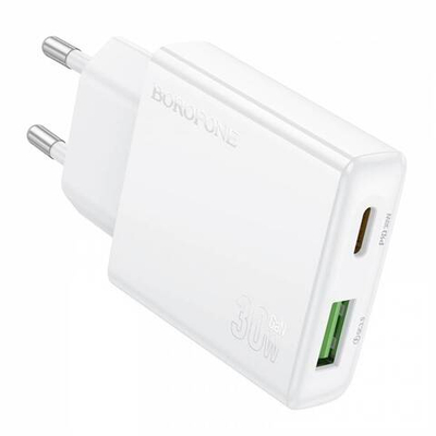 Зарядное устройство на Lightning Borofone BN25 PD30W+QC3.0 (white)
