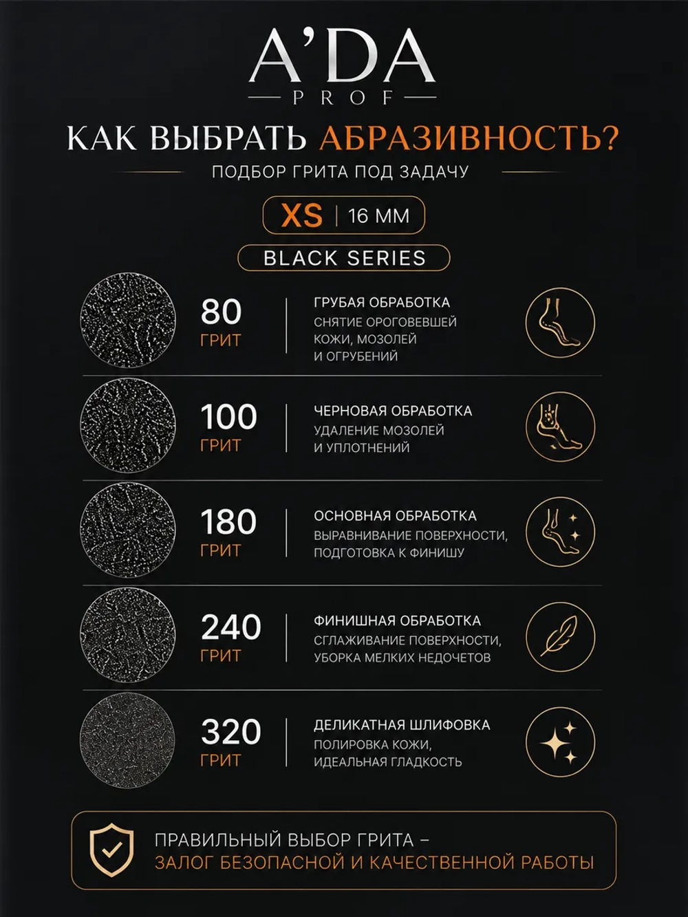 Сменные файл для педикюра на смарт диски XS 180гр