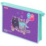 Папка для тетрадей ПИФАГОР А4, 1 отделение, картон/пластик, на молнии, "Bike cats", 272125