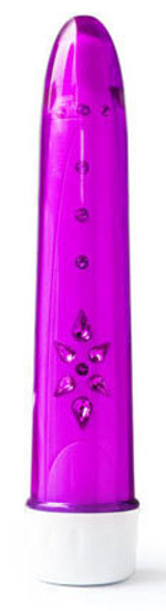 Лиловый вибромассажер Cristal 6x Amethyst, 18 см
