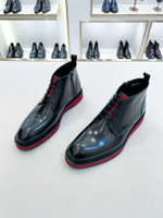 Мужские ботинки Gucci на шнуровке — чёрные — фото 7