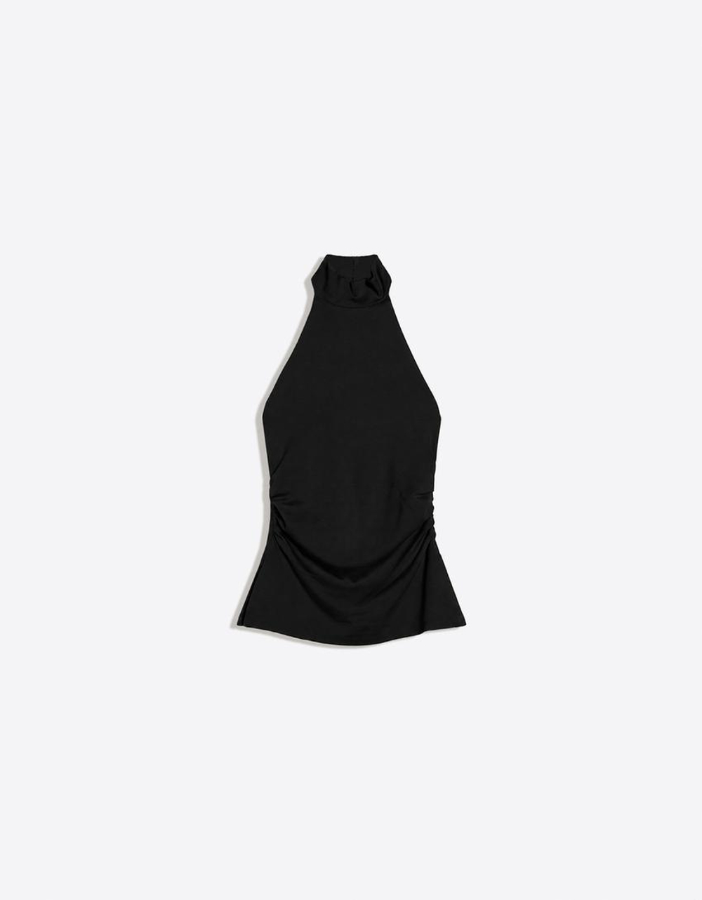 BERSHKA Топ-халтер, черный