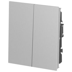 Выключатель ЭРА Arktik 16-1104-03 двойной 10АХ-250В алюминий | Эра Arktik
