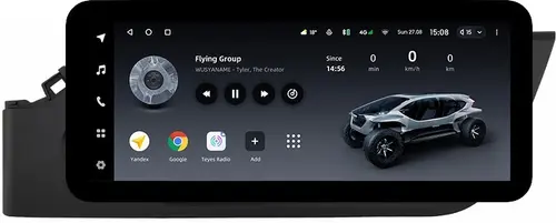 Магнитола для KIA Rio 4, Rio X 2020-2022, Solaris KRS/KRX (без штатной КЗВ, рамка матовая) - Teyes LUX ONE ROUND монитор 12.3" 2K QLED на Android 10, Быстрая, CarPlay, 4G SIM-слот
