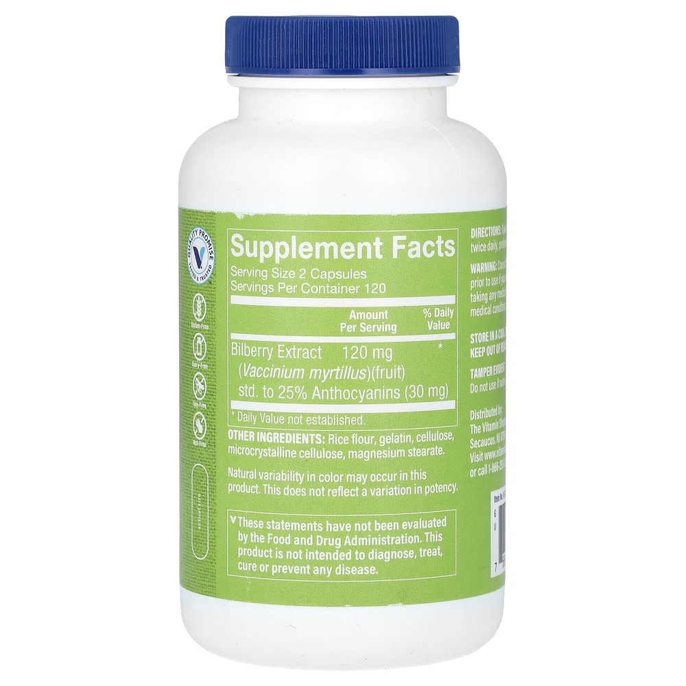 The Vitamin Shoppe, экстракт черники, 240 капсул (60 мг в 1 капсуле)