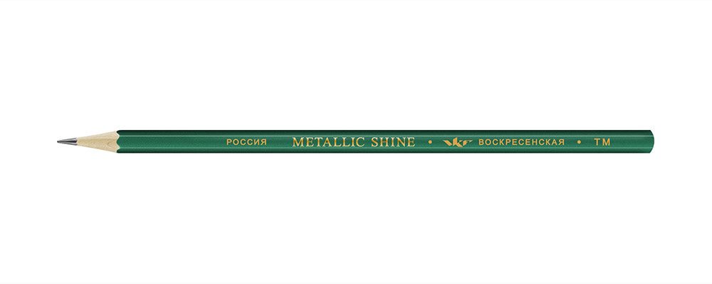 Карандаш чернографитный ТМ (HB) 12 шт, 12Д-1597 изумрудный Metallic shine, ВКФ MS01-12Д