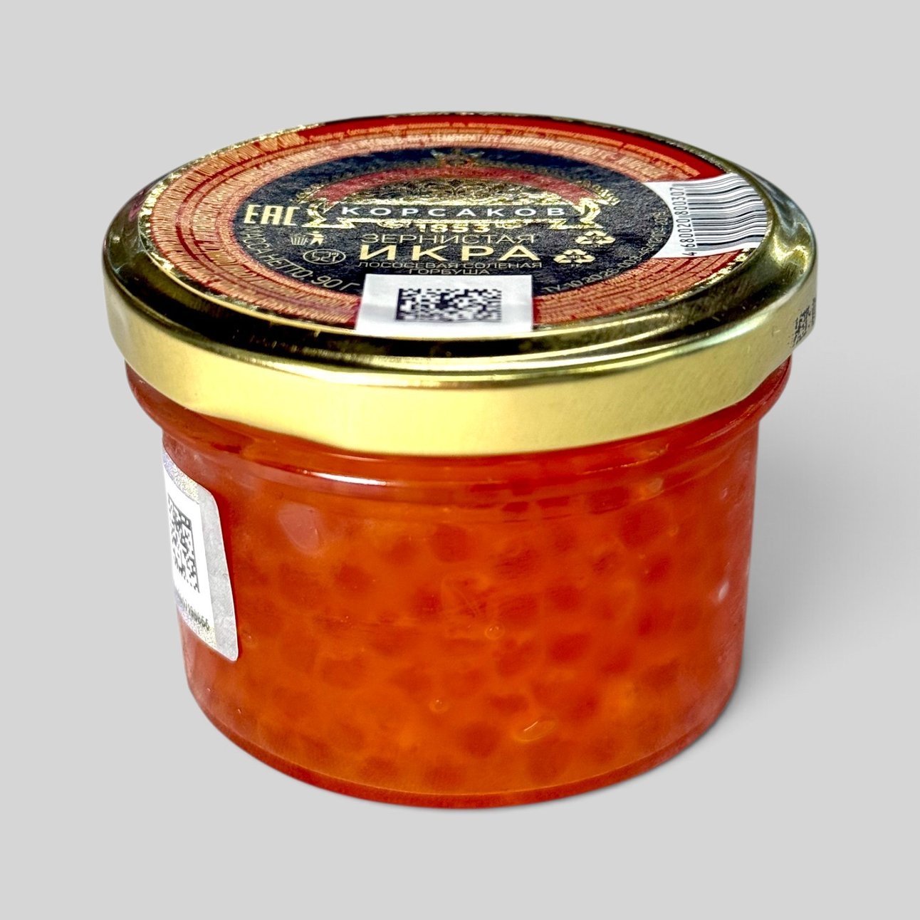 Икра лососевая соленая "Корсаков" горбуша, 90 г