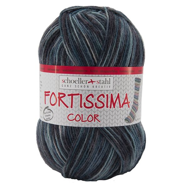 Пряжа Austermann (Аустерманн) Fortissima Socka 4-fach color / уп.5 мот. по 100 г, 420м, камень