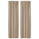 Комплект штор IKEA ROSENMANDEL (РОЗЕНМАНДЕЛ), Бежевый, 135x250 см, 2 шт