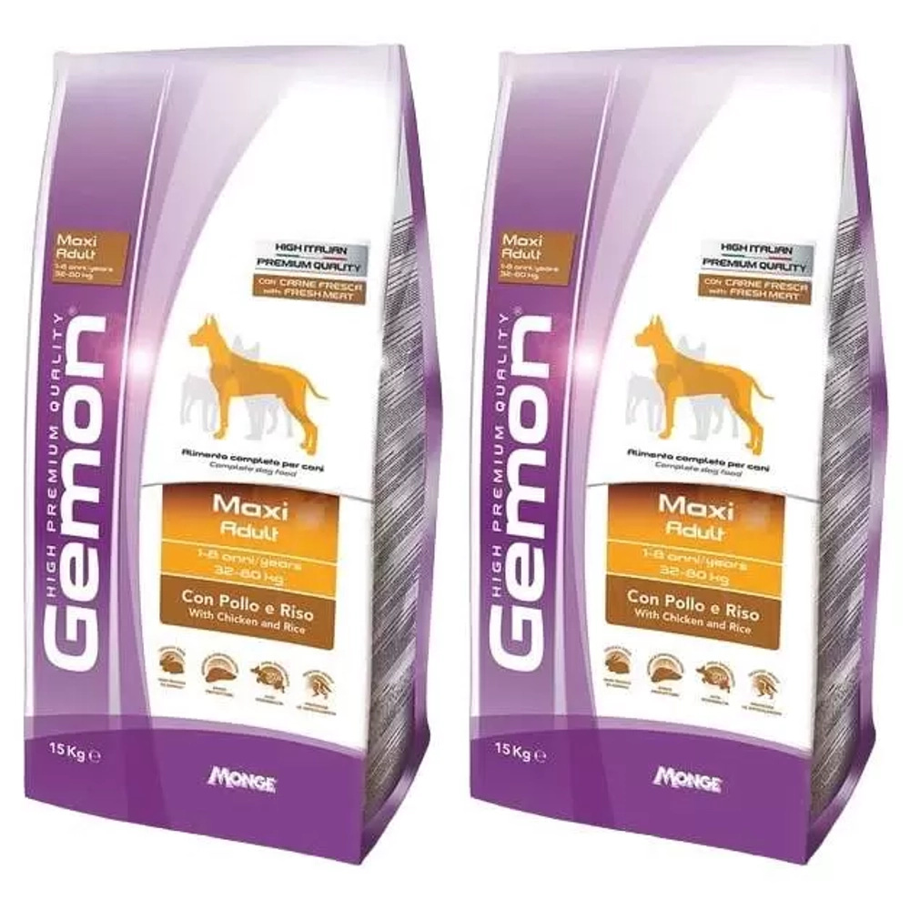 Gemon Dog Maxi сухой корм для взрослых собак крупных пород, курица с рисом 15кг