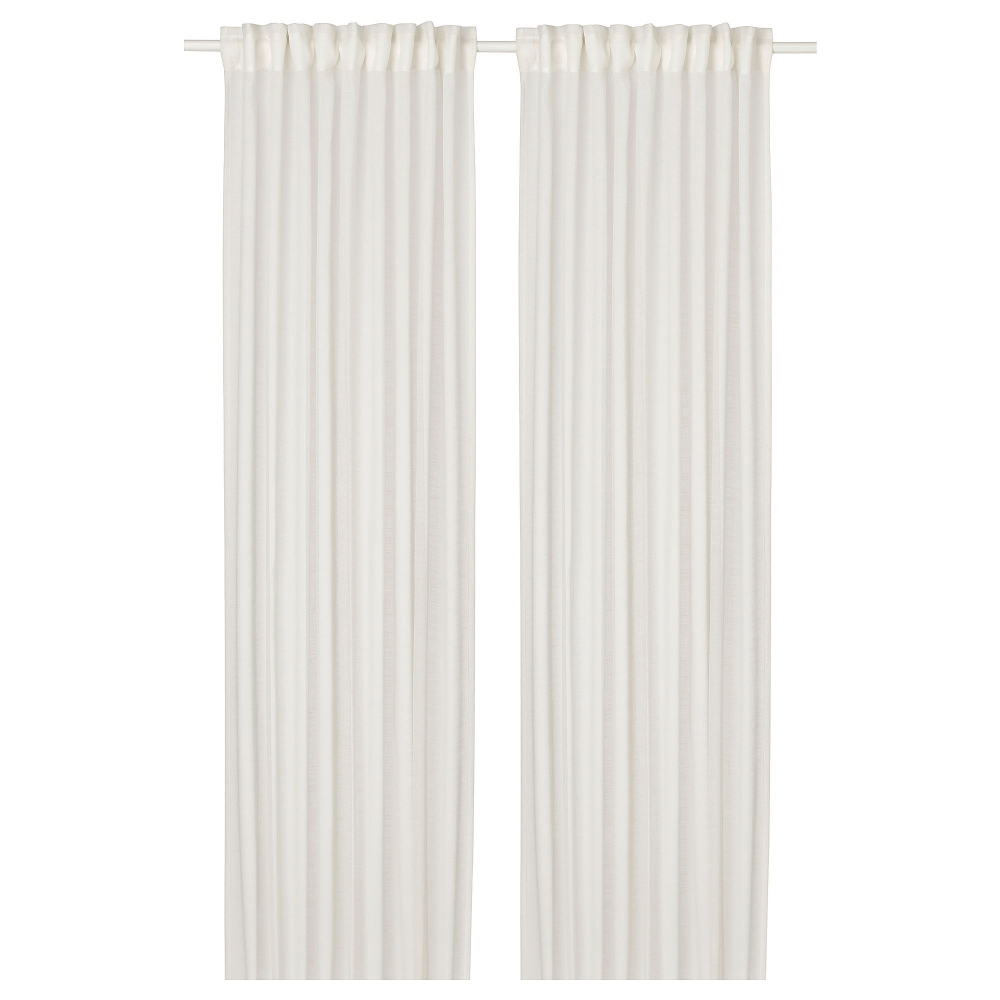 Комплект штор IKEA HALLEBRACKA (ХАЛЛЕБРАКА), Белый, 145x250 см, 2 шт