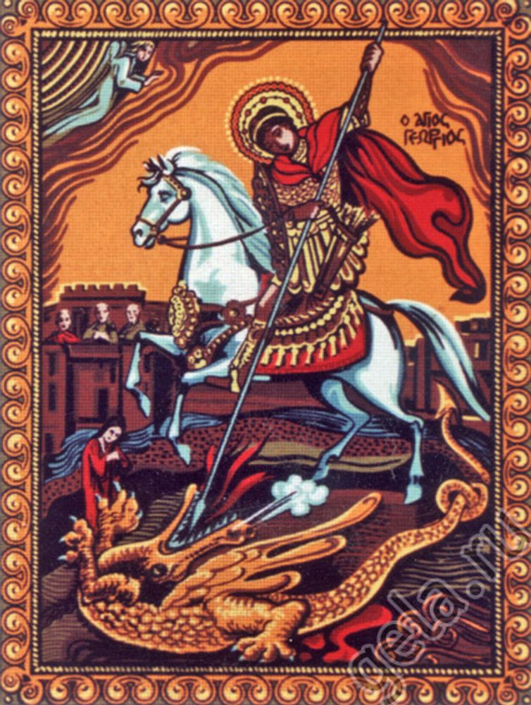 Рисунок для вышивания Soulos (канва жесткая), Святой Георгий, 45х60 см Рисунок для вышивания Soulos (канва жесткая), Святой Георгий, 45х60 см