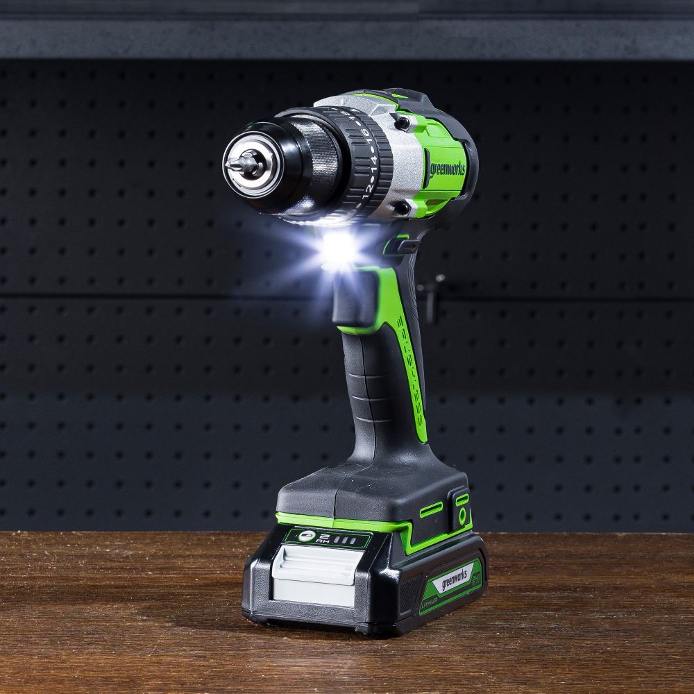 Аккумуляторная ударная дрель шуруповерт Greenworks GD24DD60, 3704107,24v, без АКБ и ЗУ