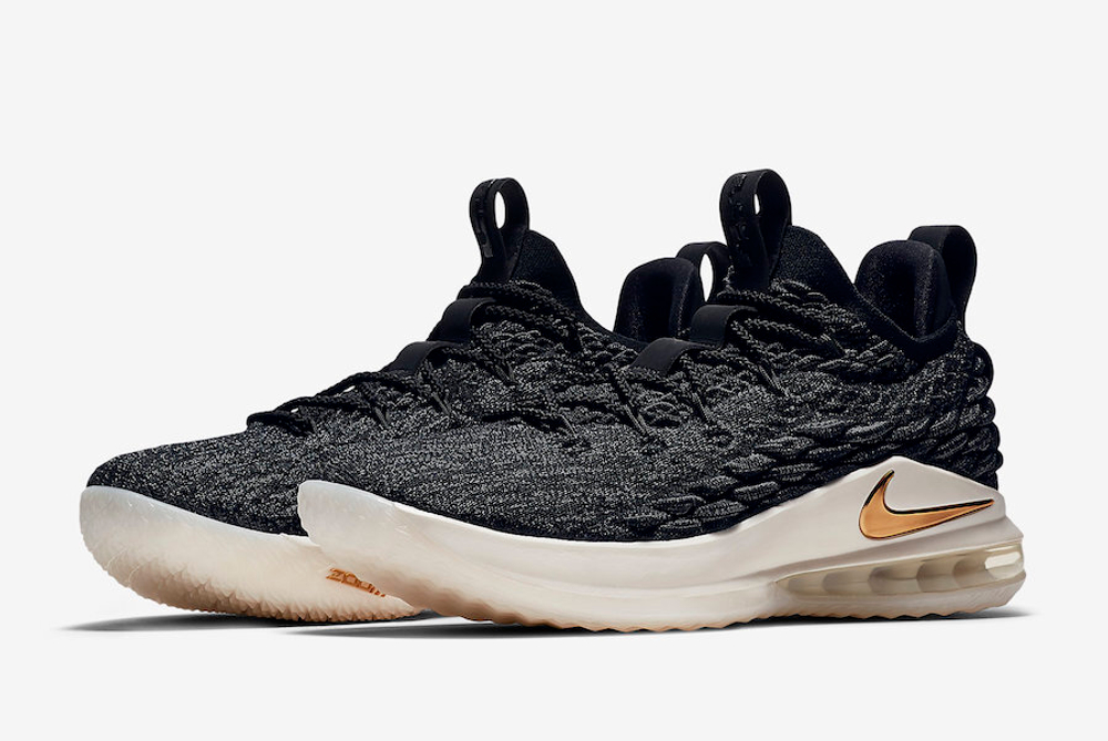 Заказать Nike LeBron 15 Low Black/Metallic Gold