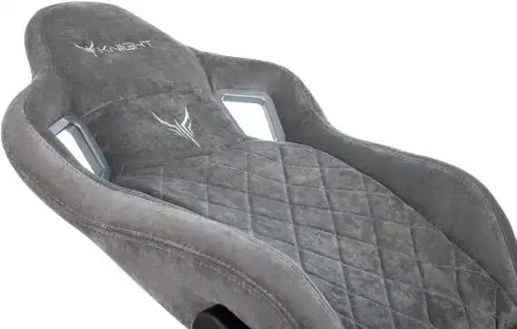 Кресло игровое Knight Outrider LTD серый Light-19 с подголов. крестов. металл