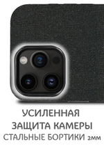 Дизайнерский чехол для IPHONE 14 PRO MAX с мягкой тканевой поверхностью