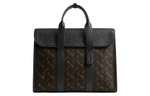 COACH Gotham Canvas With Leather Briefcase, One Shoulder Handbag Large Men"s Black
