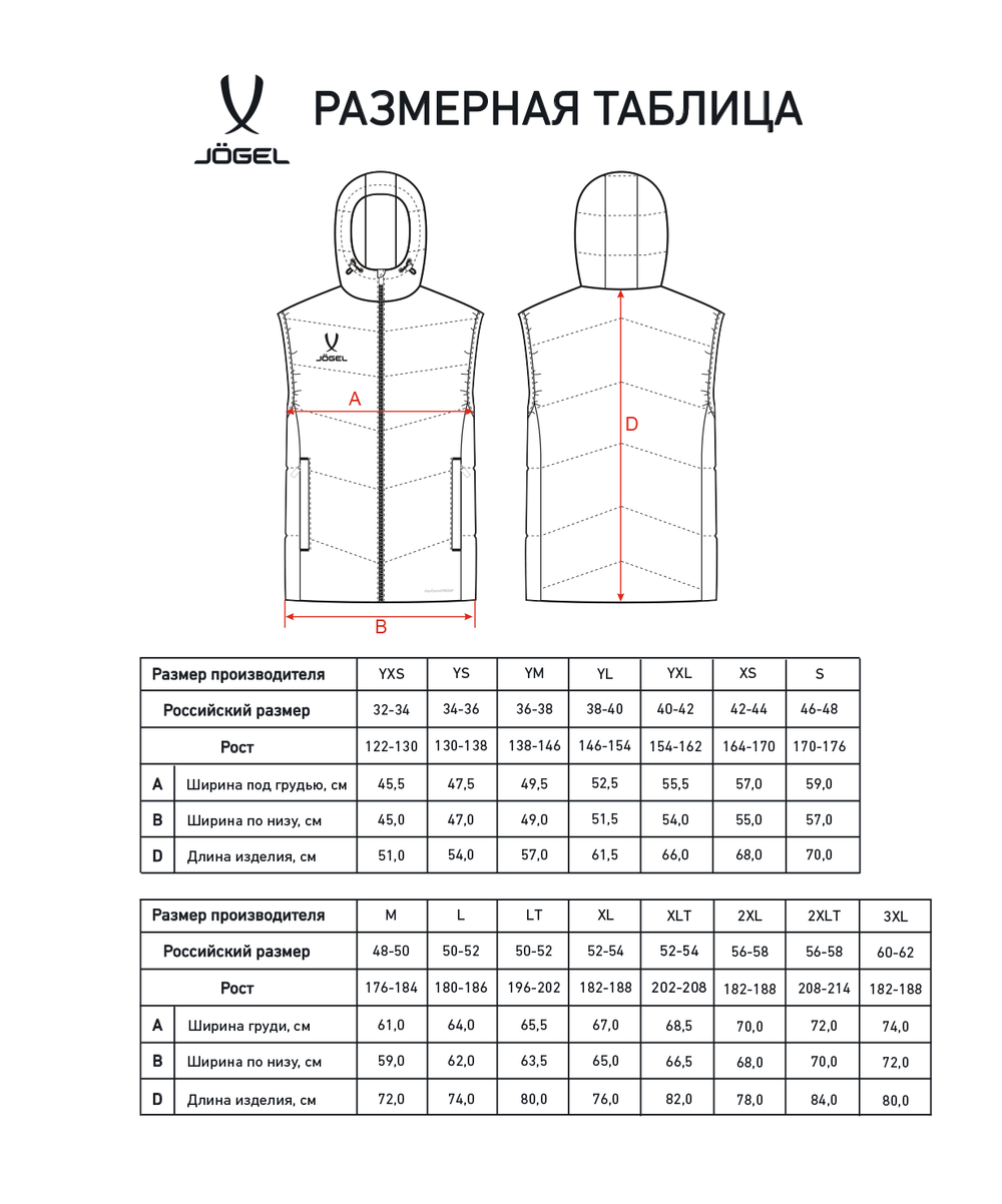 Жилет утепленный c капюшоном JÖGEL ESSENTIAL PerFormPROOF Padded Hooded Vest, черный, детский