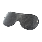 Черная кожаная маска на глаза на резинке БДСМ Арсенал 58001