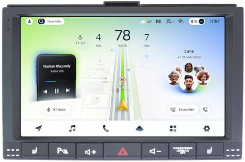Магнитола для Volkswagen Touareg 1 2002-2010 (рамка с кнопками) - Teyes CC4L монитор 9" IPS, Android 14, Быстрая, Snapdragon 662, CarPlay, 4G SIM-слот