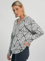 Блуза Афина (серо-белая) Б16219-45М LT Collection