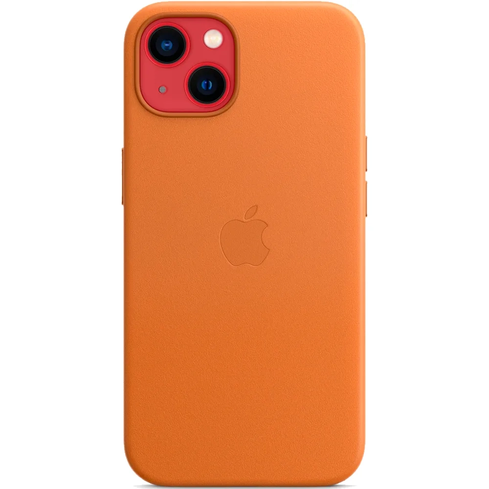 Кожаный чехол с поддержкой MagSafe Apple Leather Case для iPhone 13, Golden Brown (Золотистая охра)
