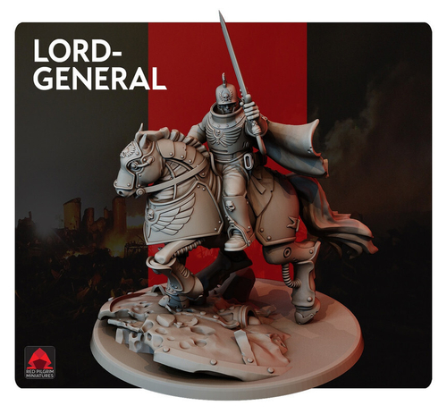 Astra Militarum Lord General на коне миниатюра для AOS,Waha, Настольная игра, НРИ, Варгейм, РПГ