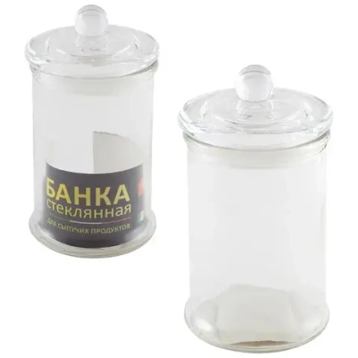 Банка стеклянная для сыпучих продуктов с крышкой BANCA, объем: 0.4 л