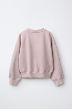 ZARA ТОЛСТОВКА С ПРИНТОМ В СТИЛЕ ПРЕППИ, РОЗОВЫЙ