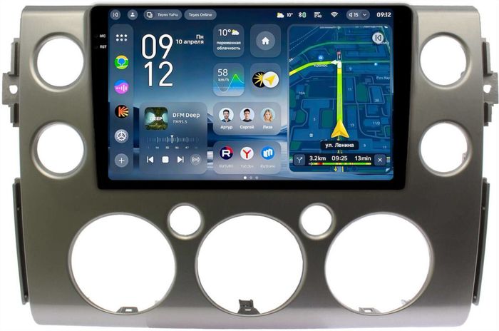 Магнитола для Toyota FJ Cruiser 2005-2022 (рамка серая) - Teyes CC4-PRO монитор 9.5" 2K QLED на Android 13, Быстрейшая, Snapdragon 778G, ИИ, CarPlay, DSP, 4G SIM-слот