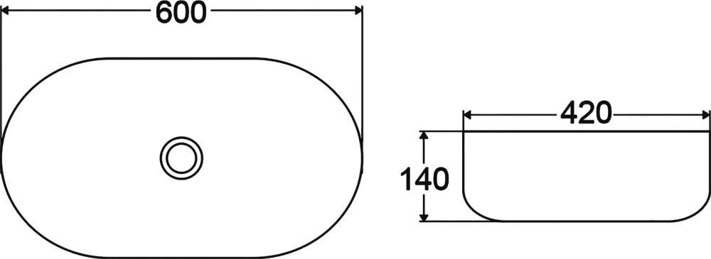 Раковина-чаша BelBagno 600х420х140