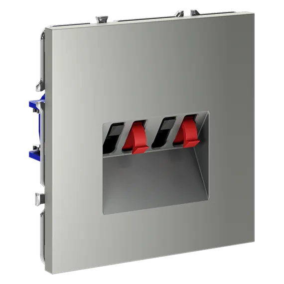 Розетка акустическая 4-местная Voltum S70 Сталь VLS060305