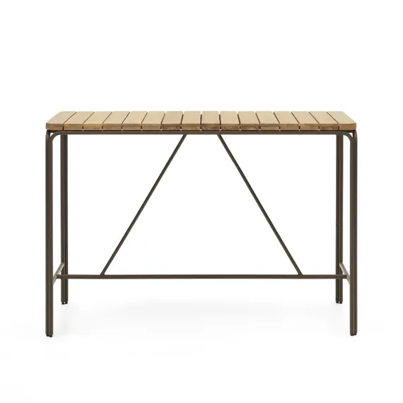 Барный стол Salguer 140x70х96 см, массив акации, коричневая сталь