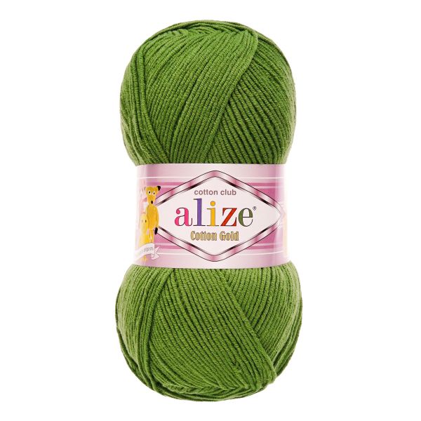 Пряжа Alize (Ализе) Cotton Gold / уп.5 мот. по 100 г, 330м, 035 зеленый A