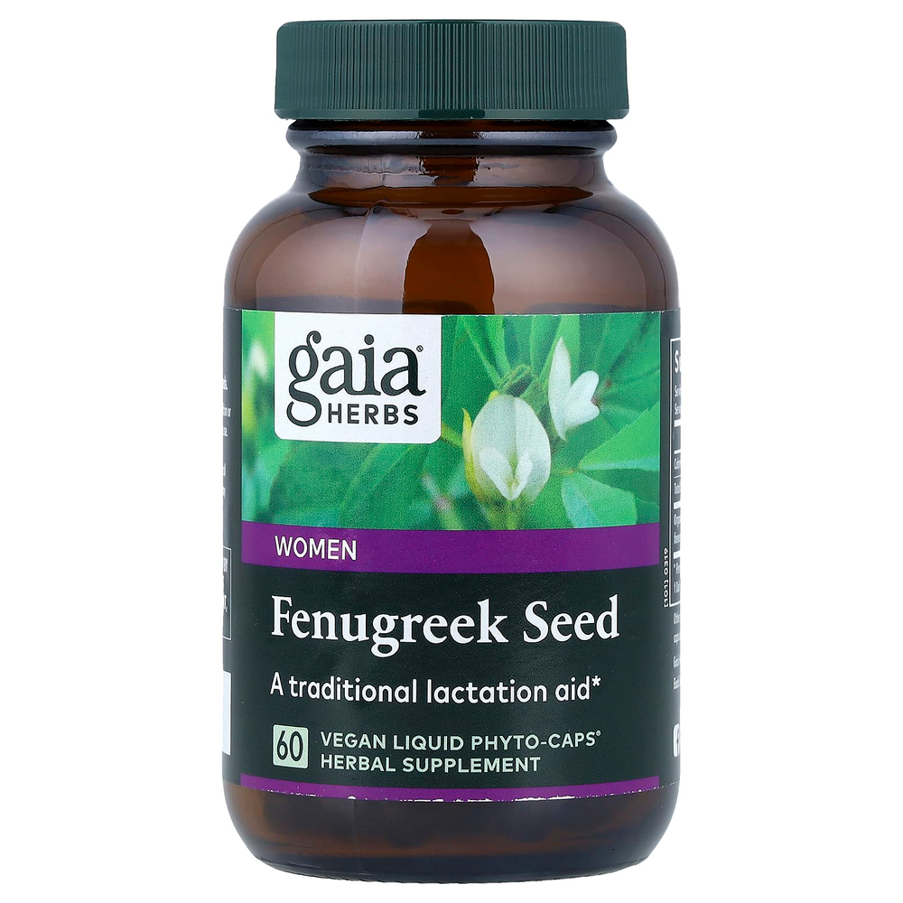 Gaia Herbs, Women, семена пажитника, 60 веганских капсул Liquid Phyto-Caps® (390 мг в 1 капсуле)