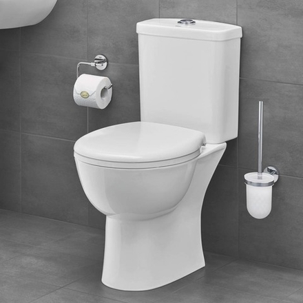 Bau Ceramic Унитаз напольный в сборе: безободковая чаша с горизонтальным выпуском (39 349 000), бачок наполнение снизу (39 436 000), сиденье с микроли
