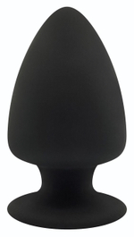 Черная анальная втулка Premium Silicone Plug M - 11 см. (Цвет: черный)