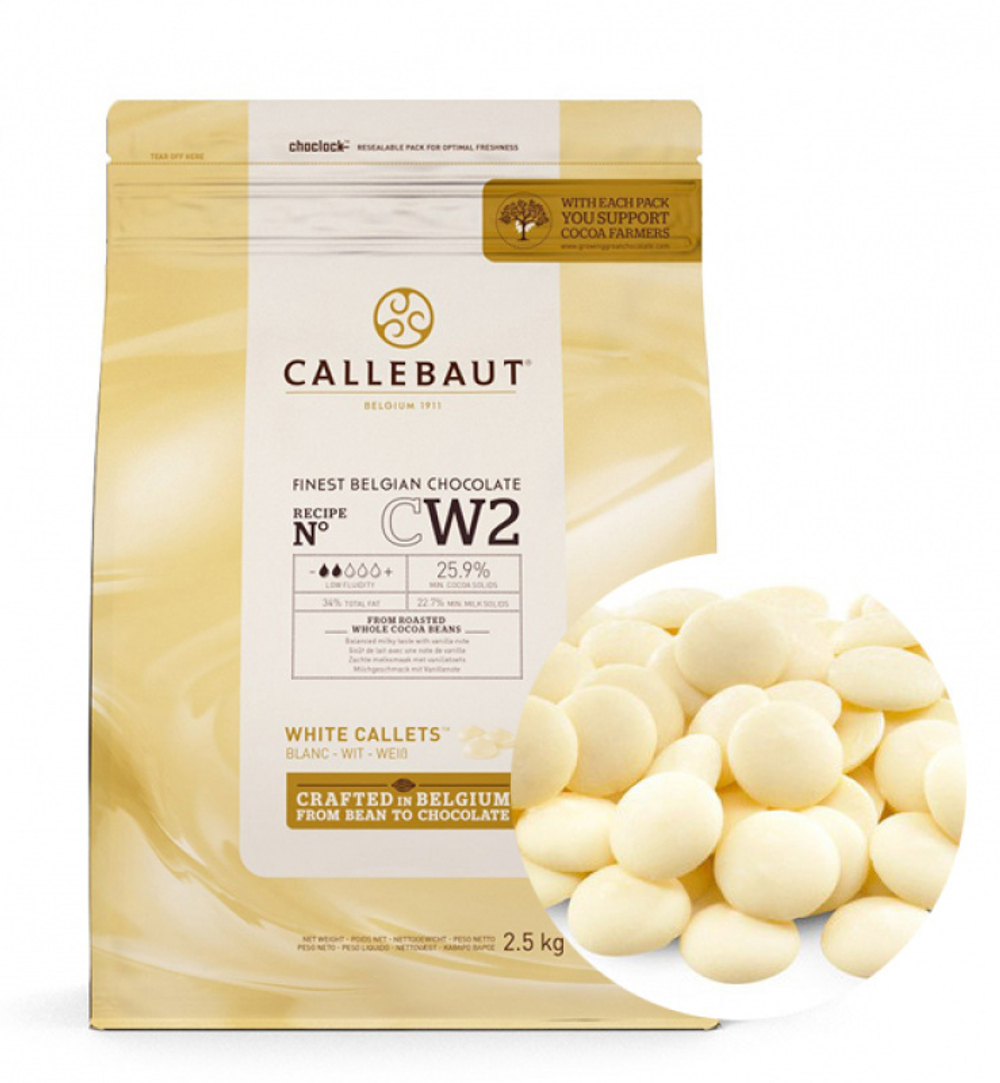 Шоколад белый Barry Callebaut в галетах 2,5 кг