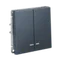Выключатель двухклавишный с подсветкой Systeme Electric ArtGallery Грифель GAL000753