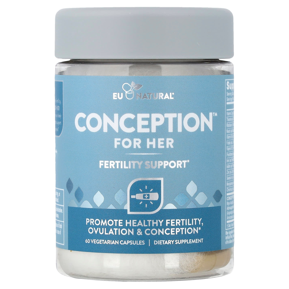 Eu Natural, Conception for Her, мультивитамины для поддержки женской фертильности, 60 вегетарианских капсул