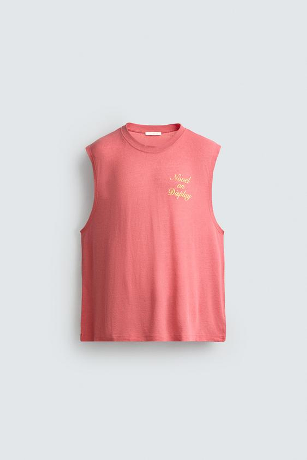 ZARA ФУТБОЛКА-МАЙКА RELAXED FIT С ПРИНТОМ, НЕОНОВО-РОЗОВЫЙ